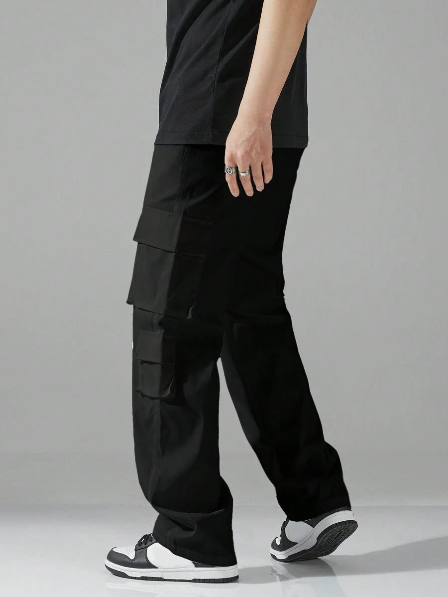 Pantalon cargo utilitaire baggy streetwear avec cordon de serrage