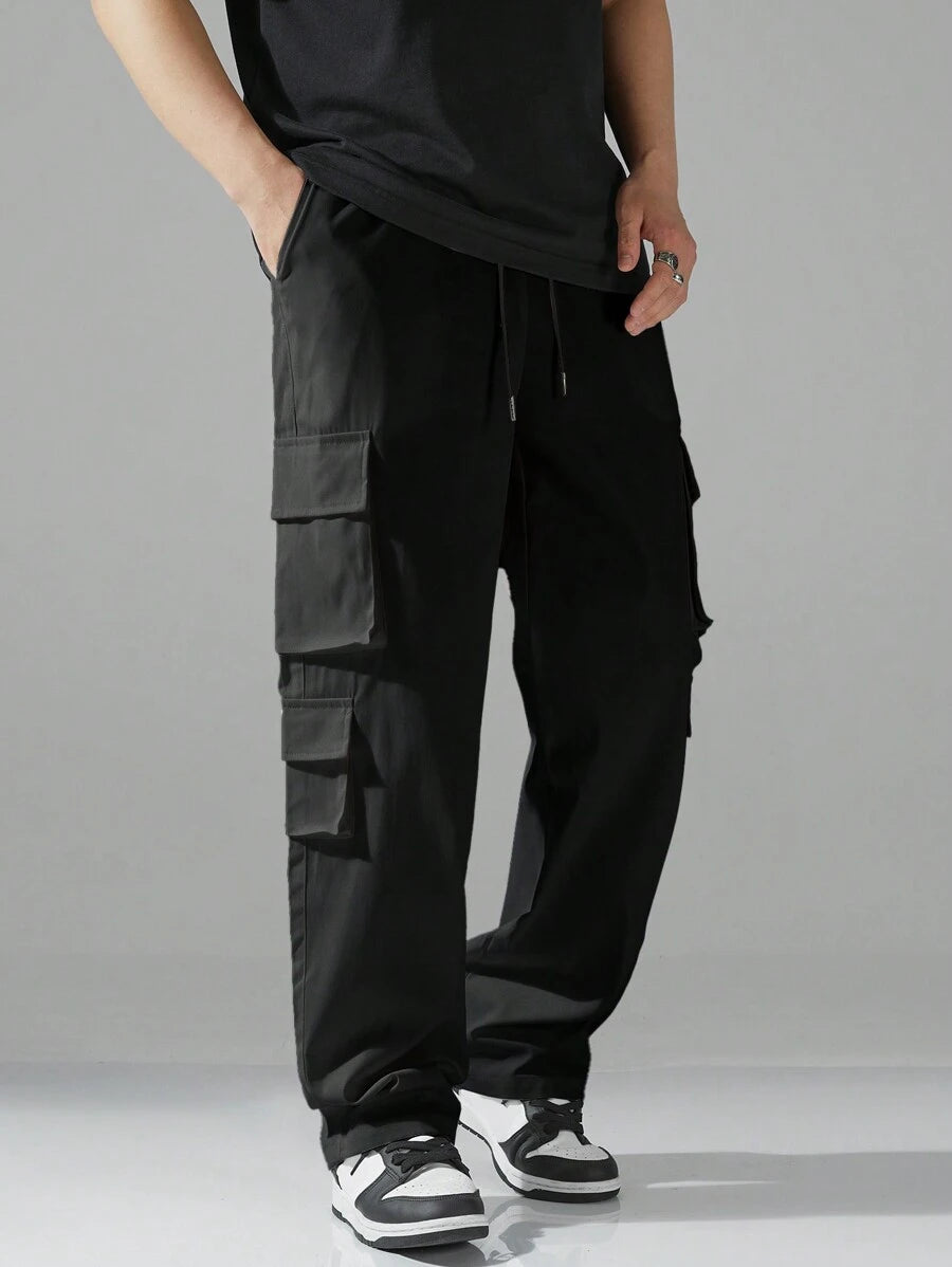 Pantalon cargo utilitaire baggy streetwear avec cordon de serrage