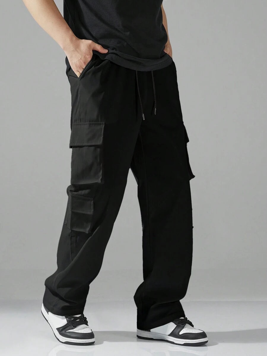 Pantalon cargo utilitaire baggy streetwear avec cordon de serrage