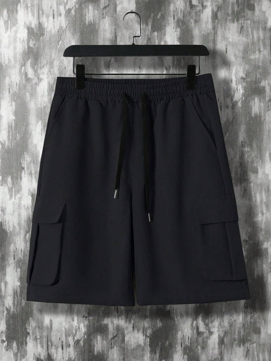Deux ensemble utilitaire urbain chemise streetwear et short cargo