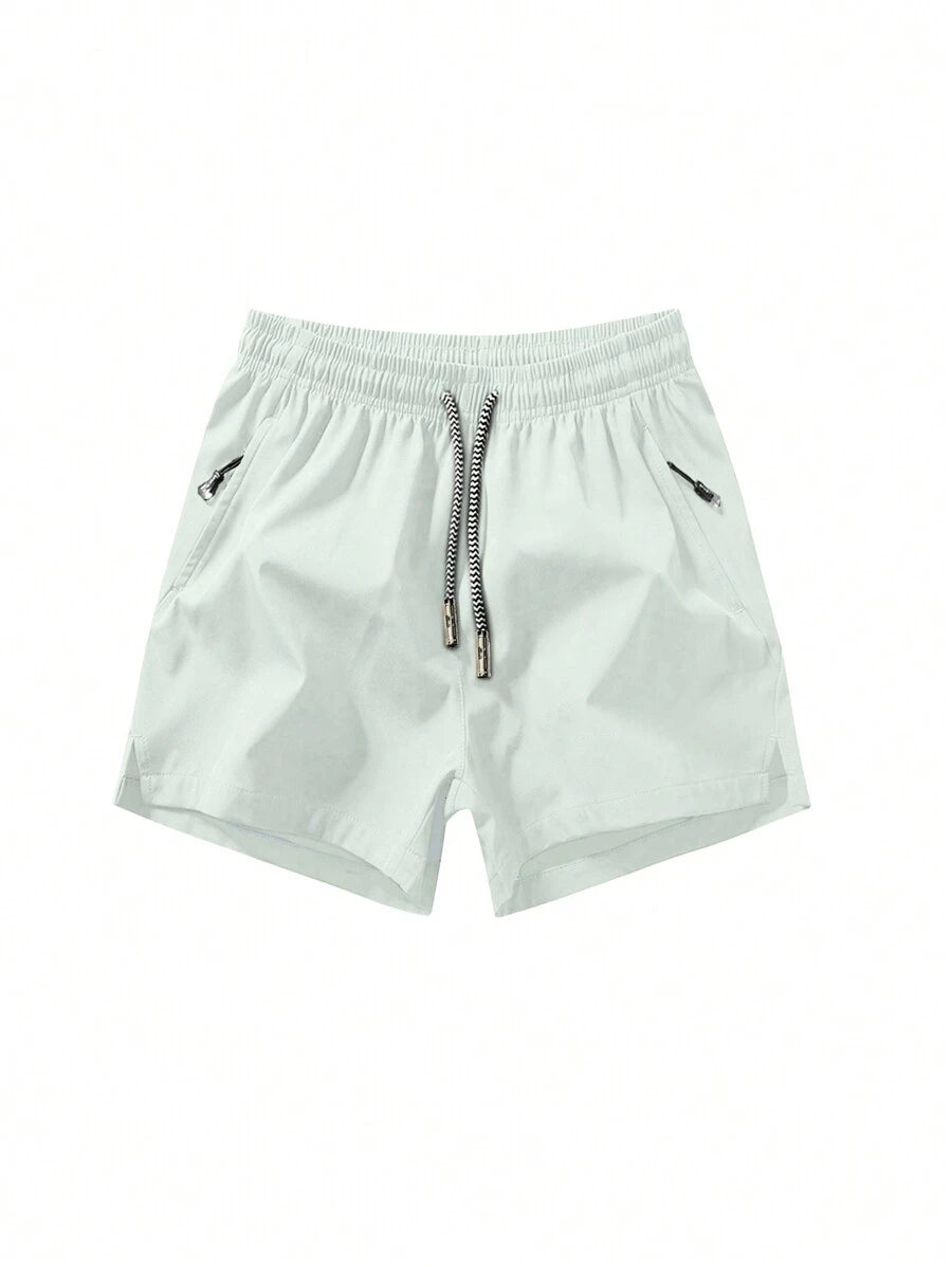 Shorts de sport taille élastique avec poches zippées et cordon