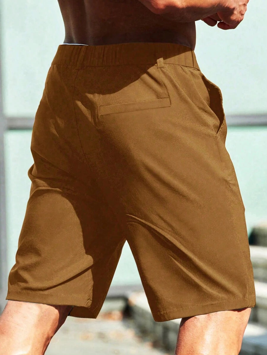 Bermuda athlétique taille haute avec bouton – Coupe streetwear pour homme