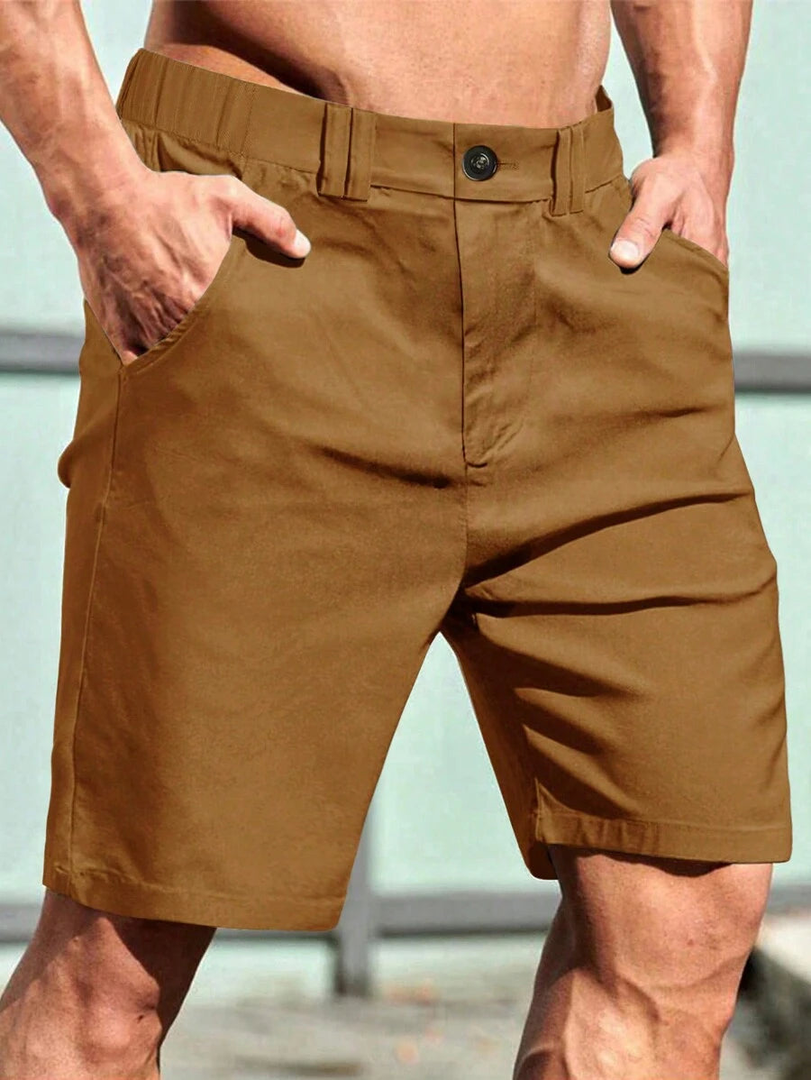 Bermuda athlétique taille haute avec bouton – Coupe streetwear pour homme