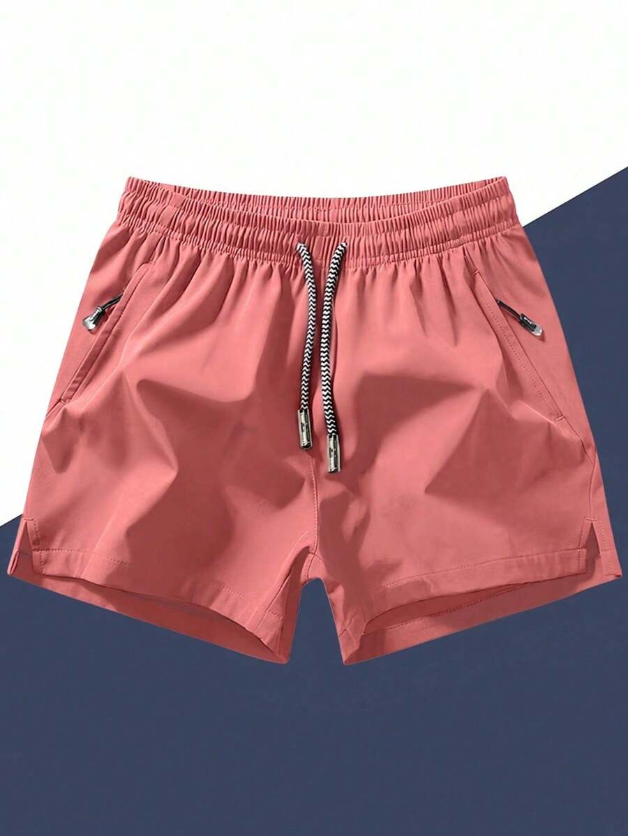 Shorts de sport taille élastique avec poches zippées et cordon