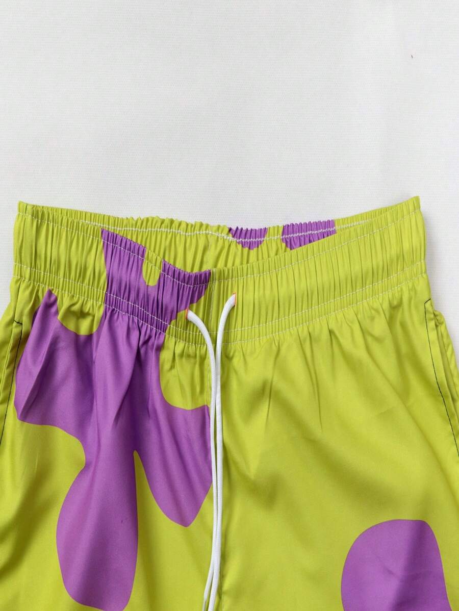 Short décontracté à imprimé floral – Short confortable à cordon de serrage pour homme