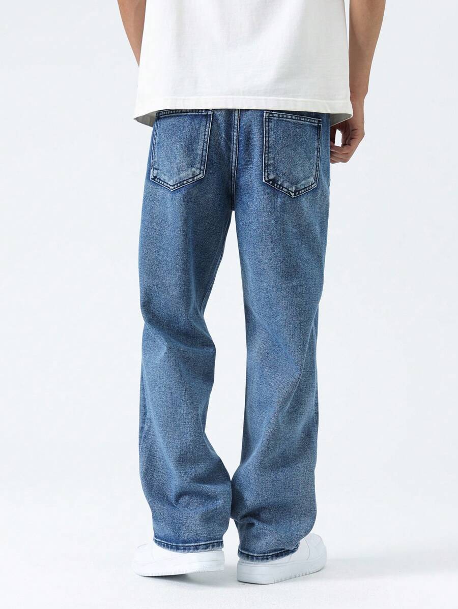Pantalon ample droit pour homme – Denim décontracté à jambe large