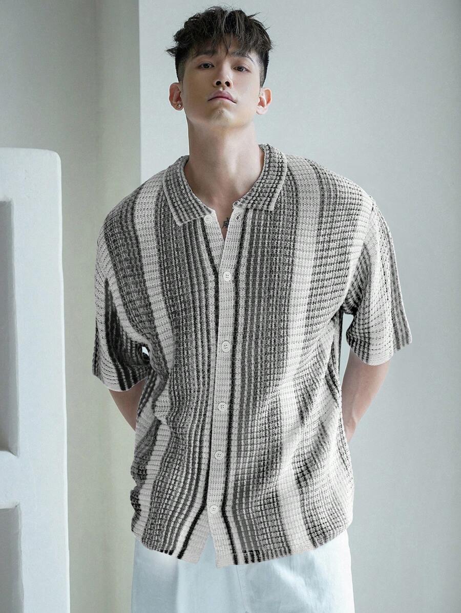 Chemises au crochet élégantes homme col classique été léger chic
