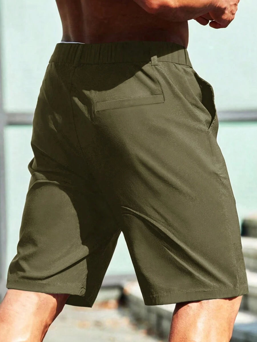 Bermuda athlétique taille haute avec bouton – Coupe streetwear pour homme