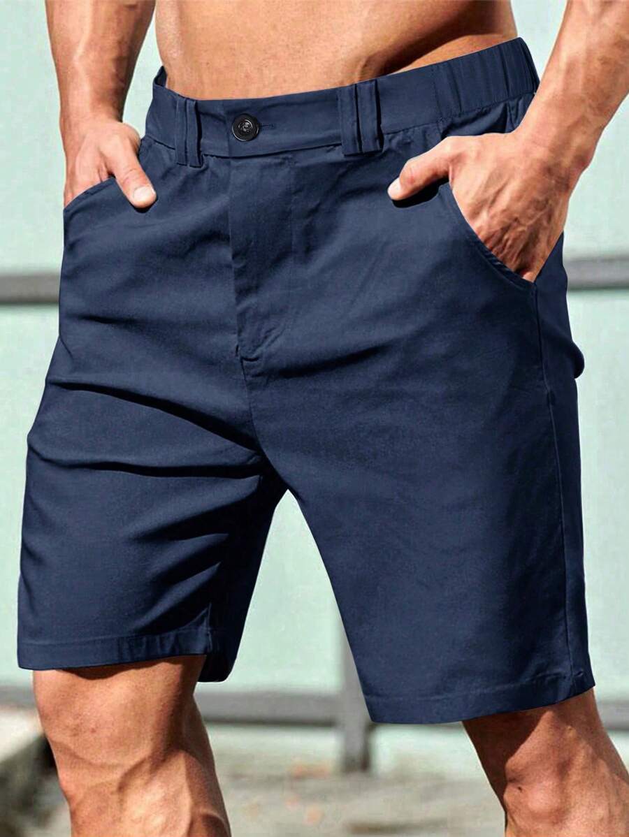Bermuda athlétique taille haute avec bouton – Coupe streetwear pour homme