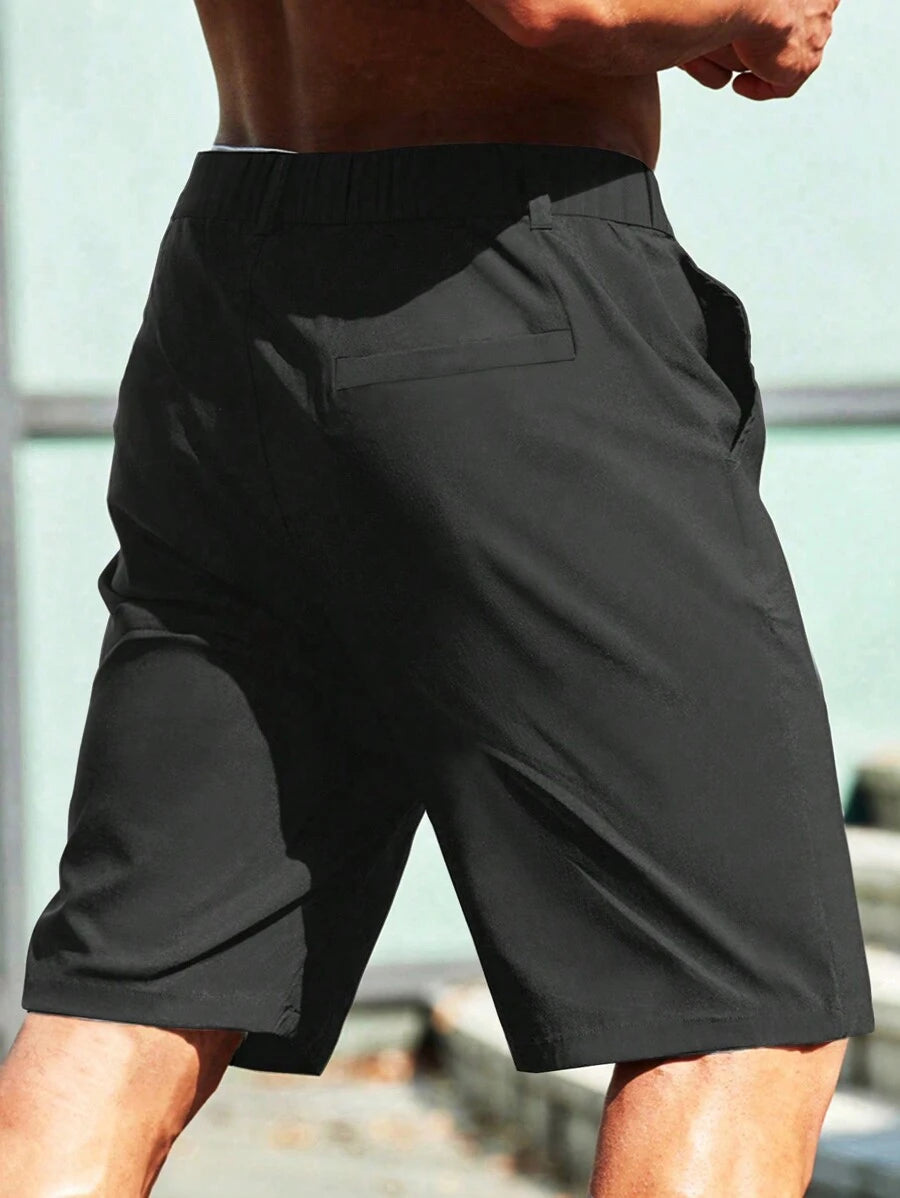 Bermuda athlétique taille haute avec bouton – Coupe streetwear pour homme