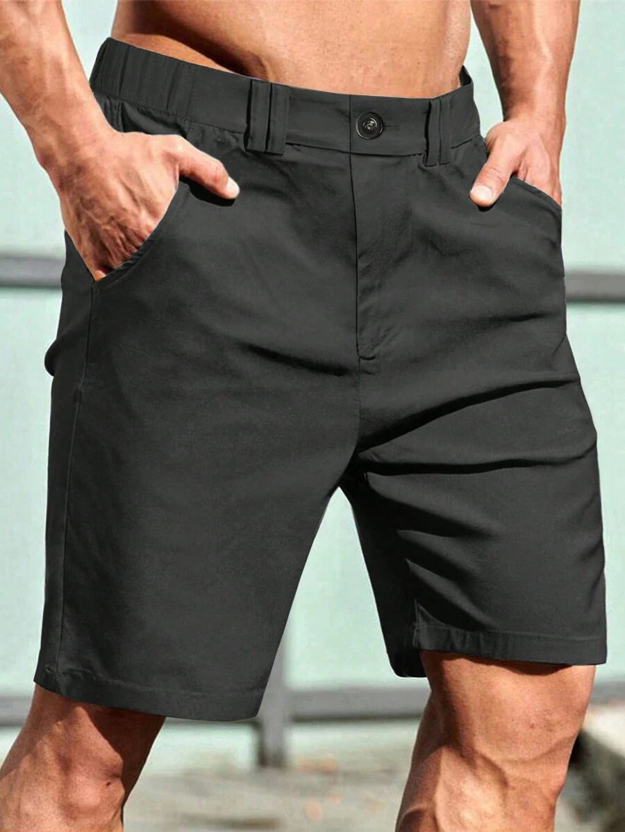 Bermuda athlétique taille haute avec bouton – Coupe streetwear pour homme