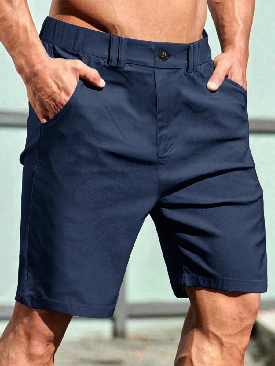Bermuda athlétique taille haute avec bouton – Coupe streetwear pour homme