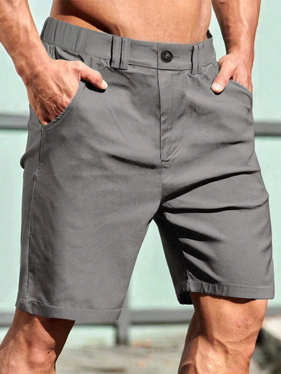Bermuda athlétique taille haute avec bouton – Coupe streetwear pour homme