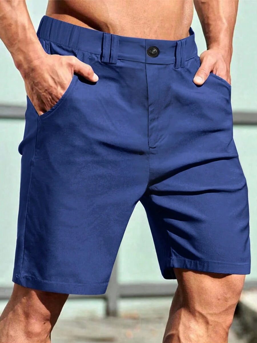 Bermuda athlétique taille haute avec bouton – Coupe streetwear pour homme