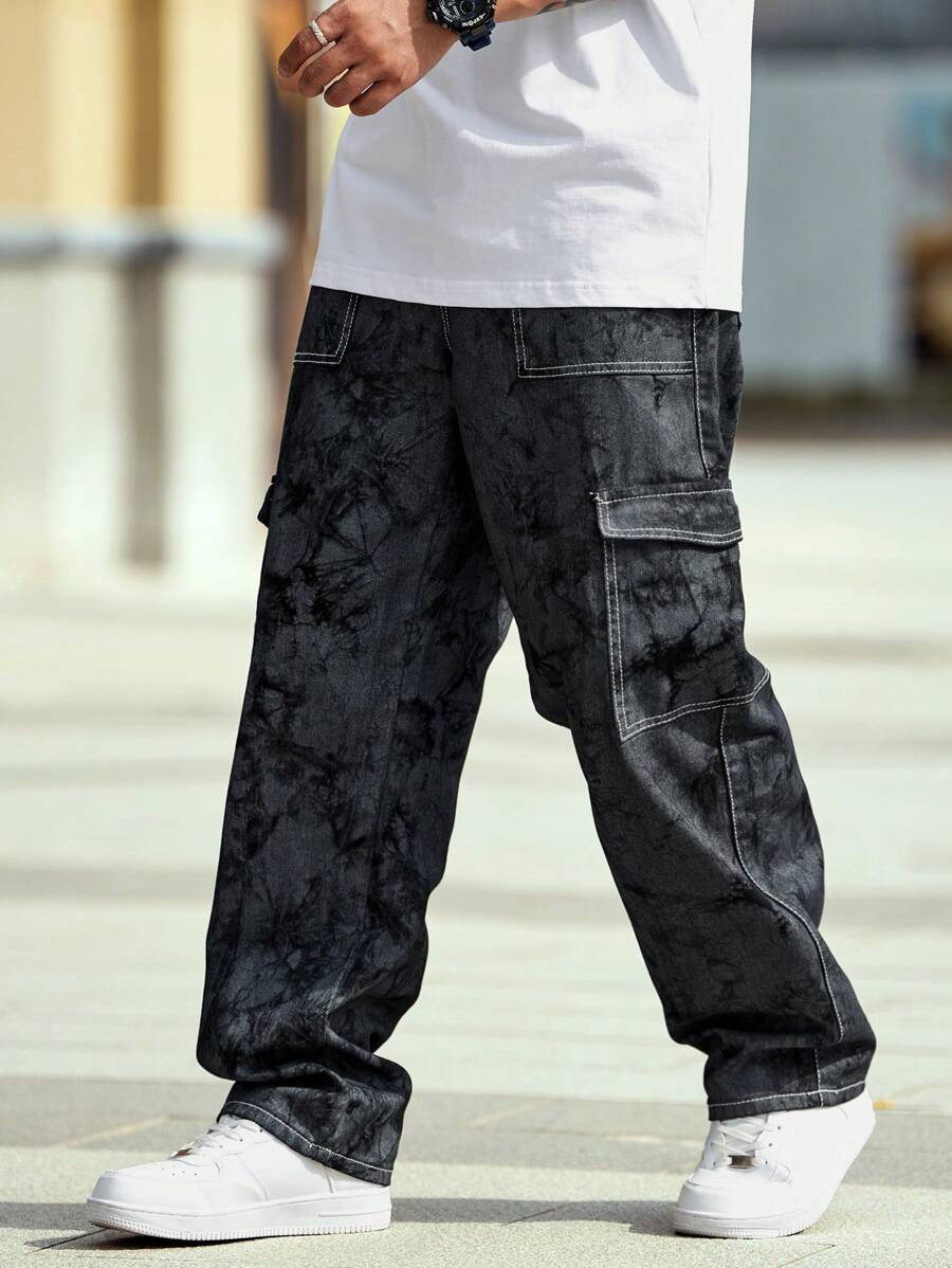 Pantalon cargo ample camouflage pour homme – Pantalon utilitaire à jambe large