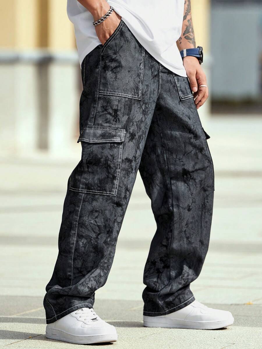 Pantalon cargo ample camouflage pour homme – Pantalon utilitaire à jambe large