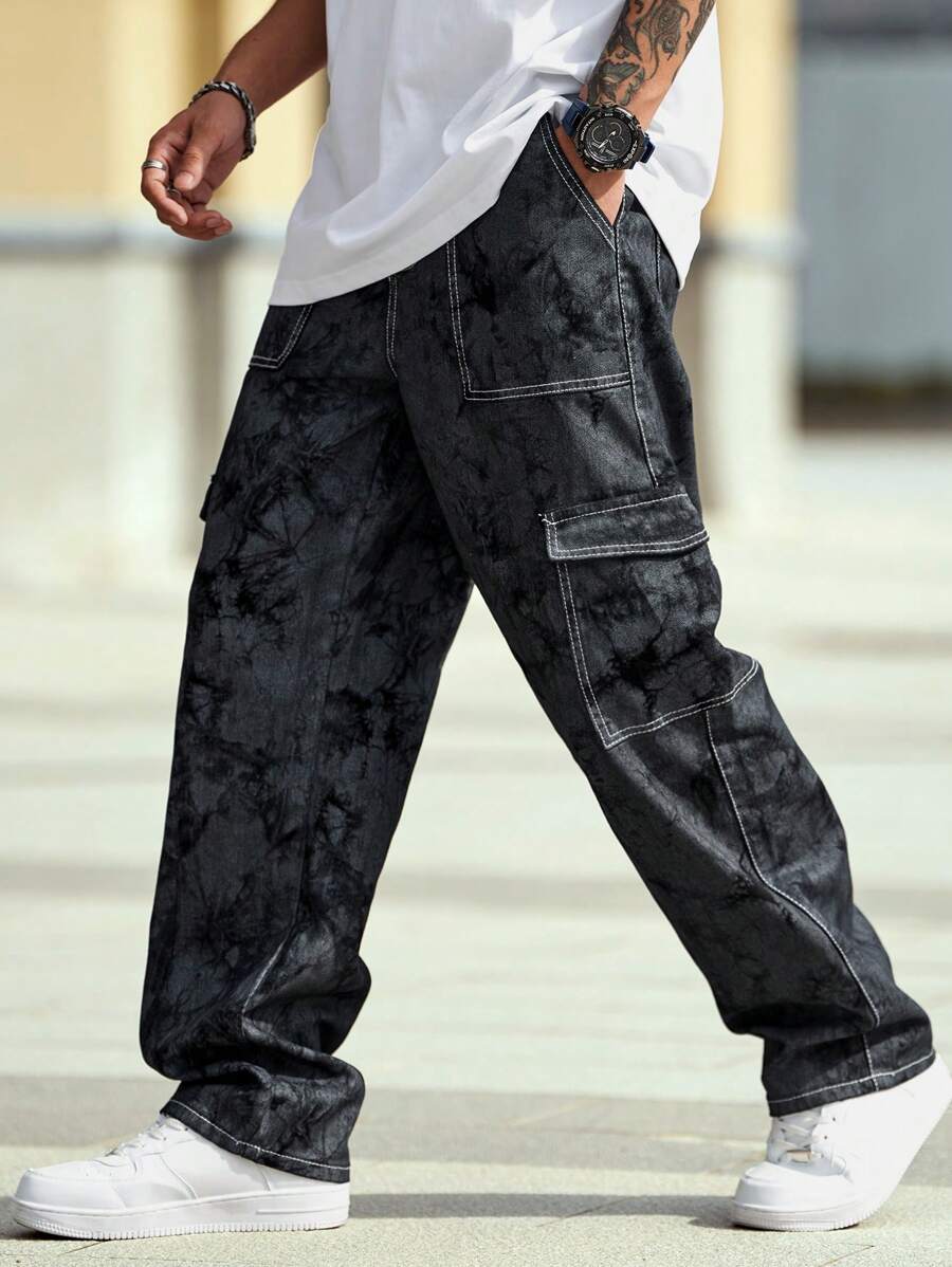 Pantalon cargo ample camouflage pour homme – Pantalon utilitaire à jambe large
