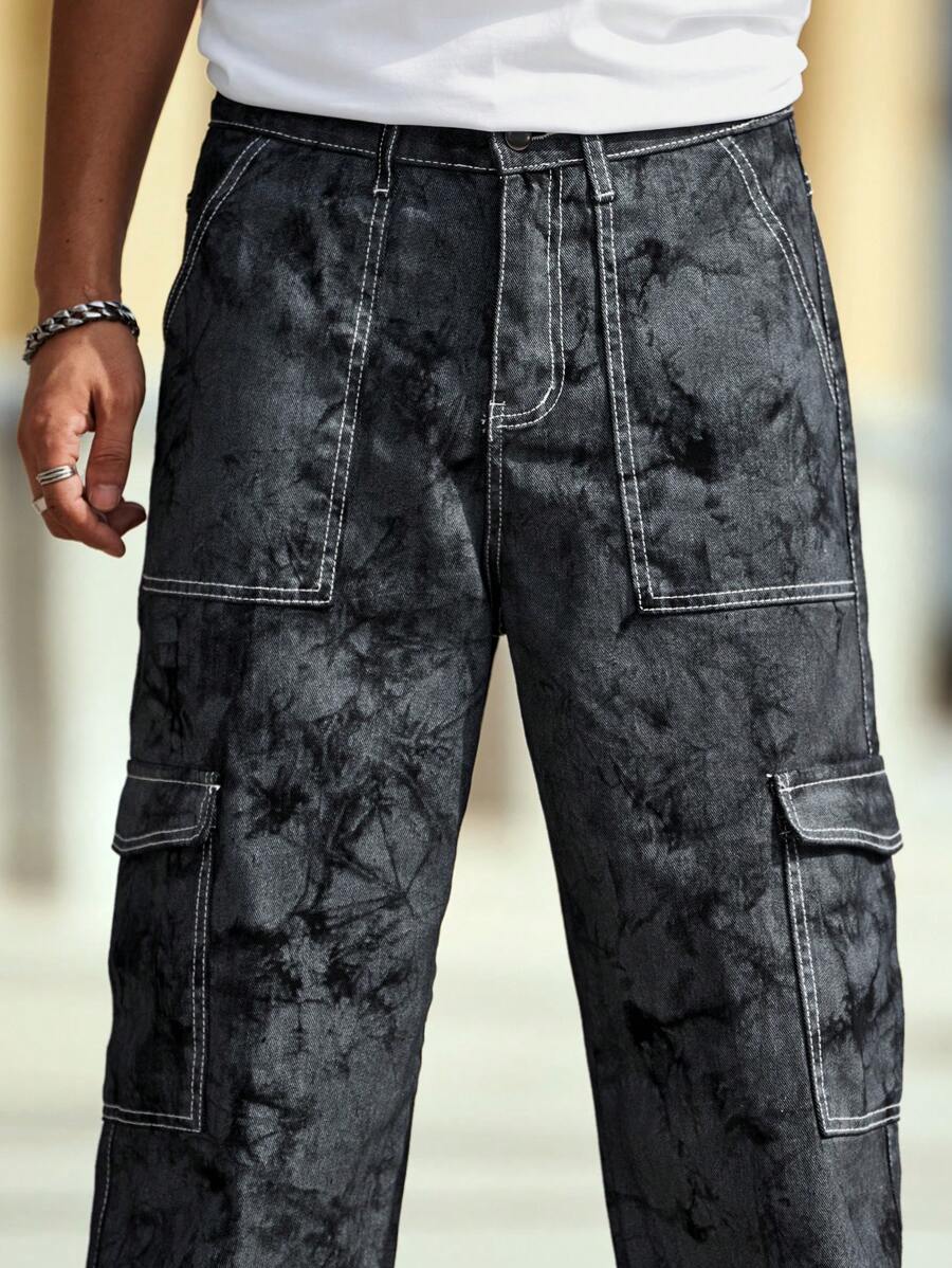 Pantalon cargo ample camouflage pour homme – Pantalon utilitaire à jambe large