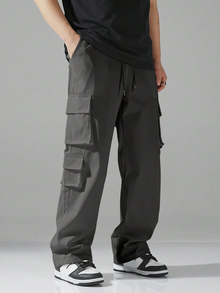 Pantalon cargo utilitaire baggy streetwear avec cordon de serrage