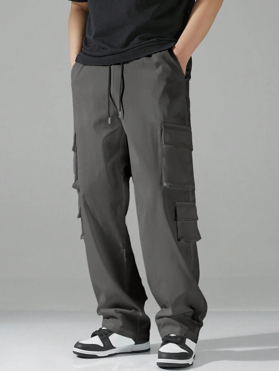 Pantalon cargo utilitaire baggy streetwear avec cordon de serrage