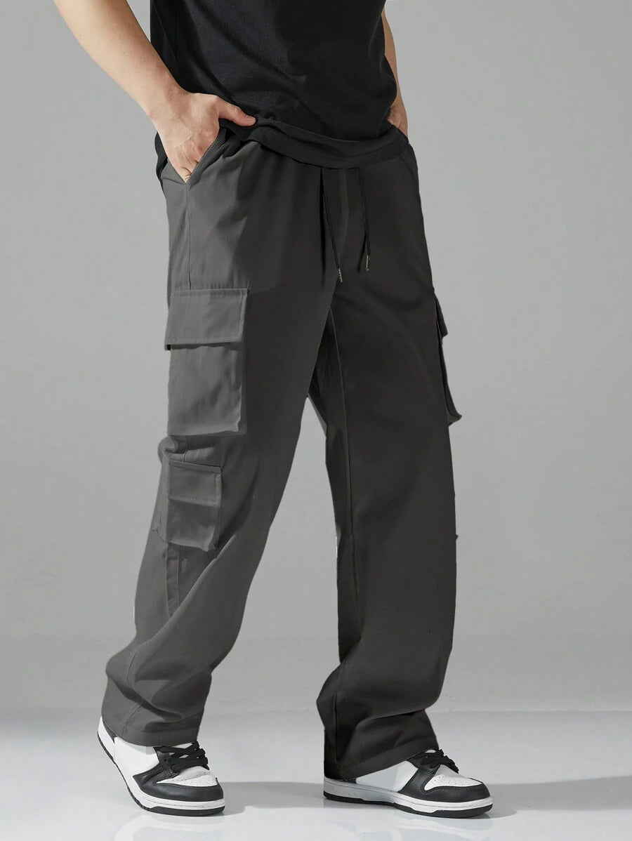 Pantalon cargo utilitaire baggy streetwear avec cordon de serrage