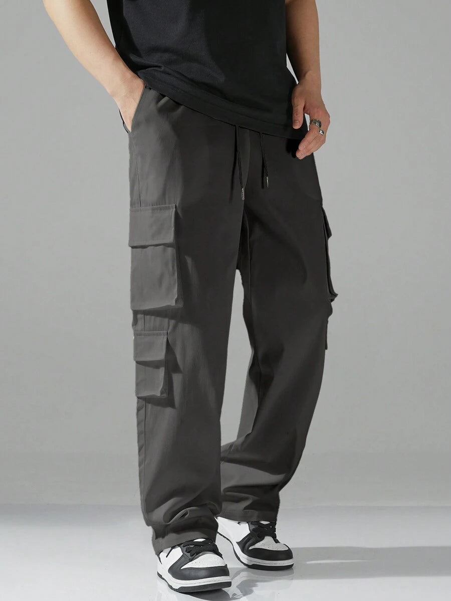 Pantalon cargo utilitaire baggy streetwear avec cordon de serrage