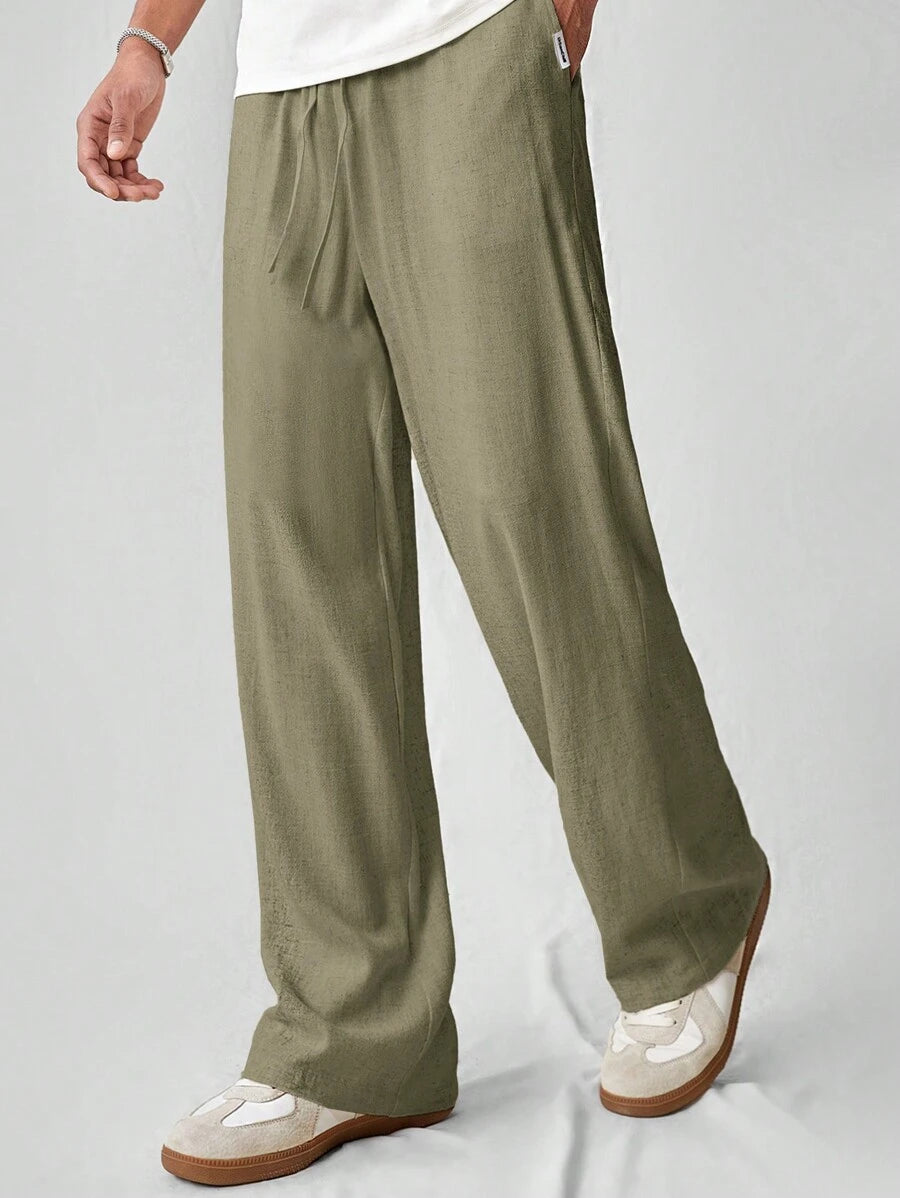Pantalon de lin avec cordon de serrage pour homme – Tenue décontractée au quotidien