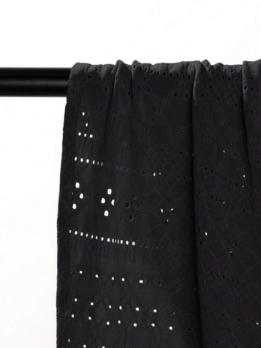 Chemise jacquard texturée au crochet pour homme - Tricot géométrique décontracté