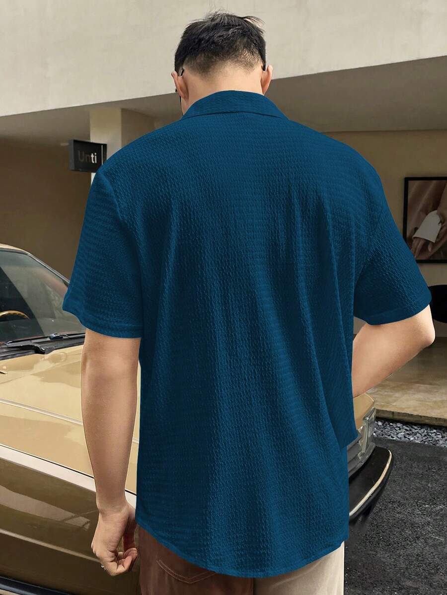Chemise boutonnée à épaules tombantes coupe régulière pour homme