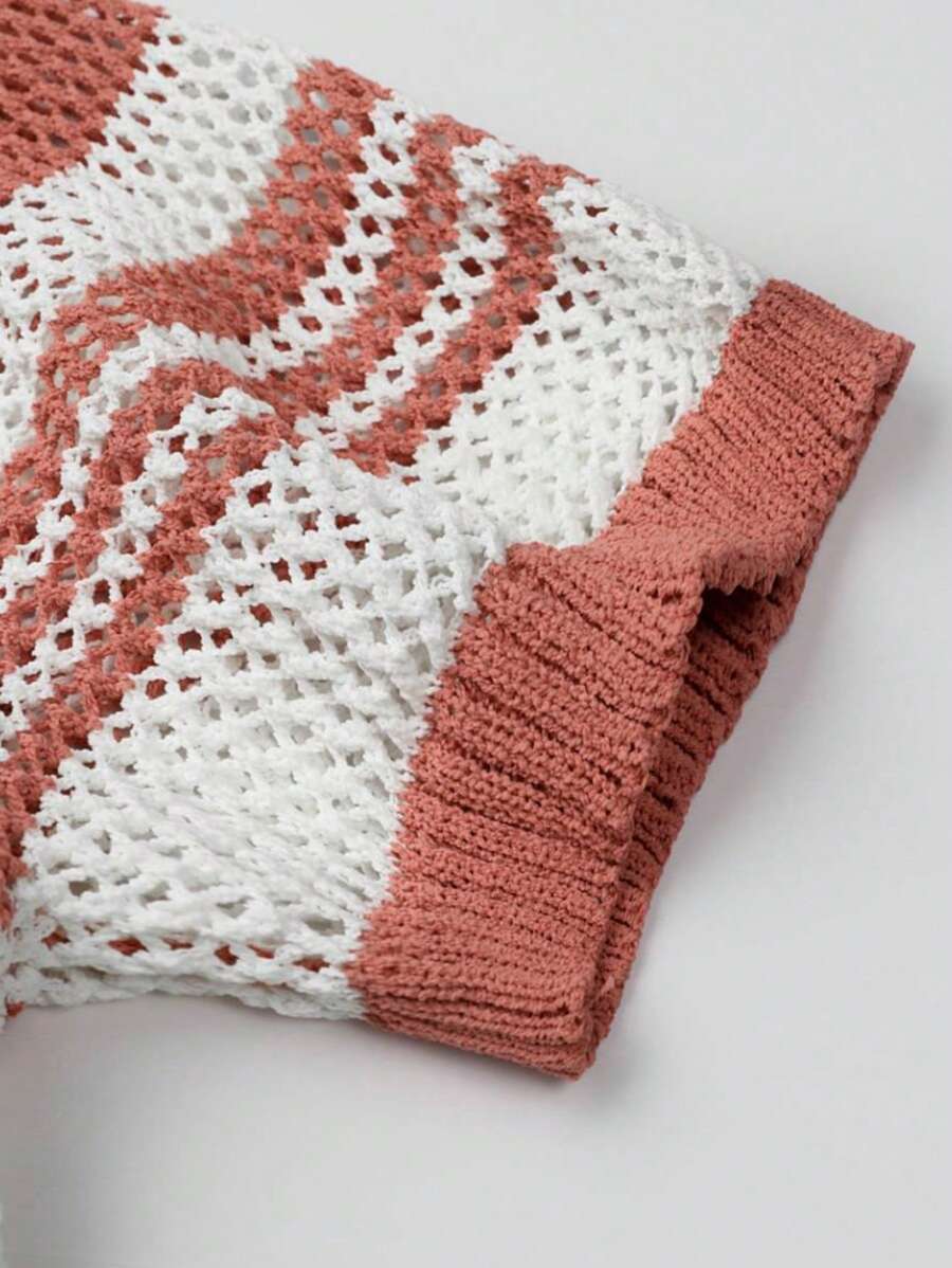 Chemises au crochet à rayures boutonnées pour homme, chemise d'été décontractée