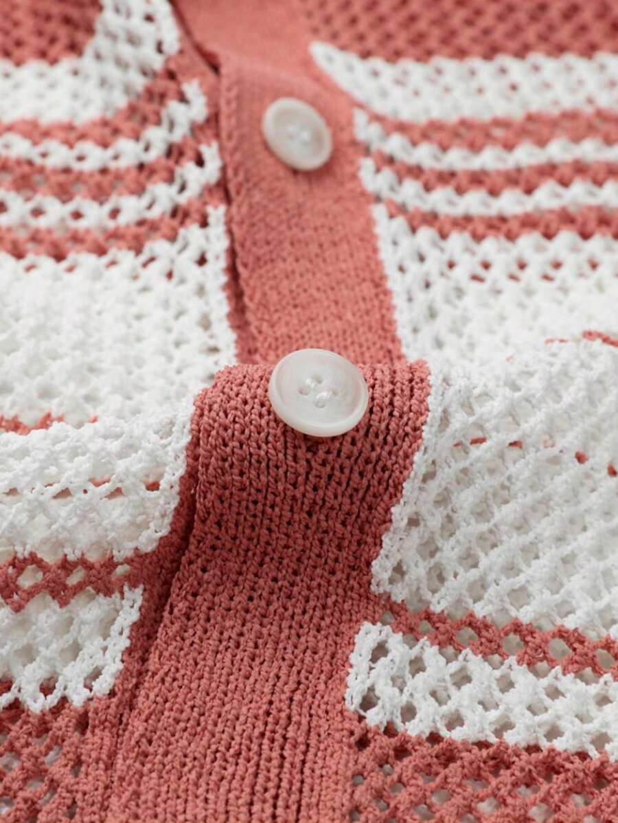 Chemises au crochet à rayures boutonnées pour homme, chemise d'été décontractée