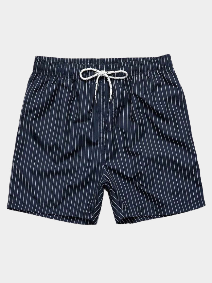 Shorts courts rayés avec cordon pour hommes - style décontracté chic