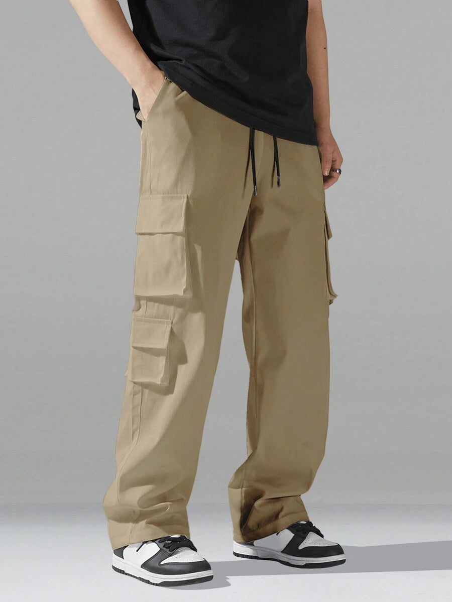 Pantalon cargo utilitaire baggy streetwear avec cordon de serrage