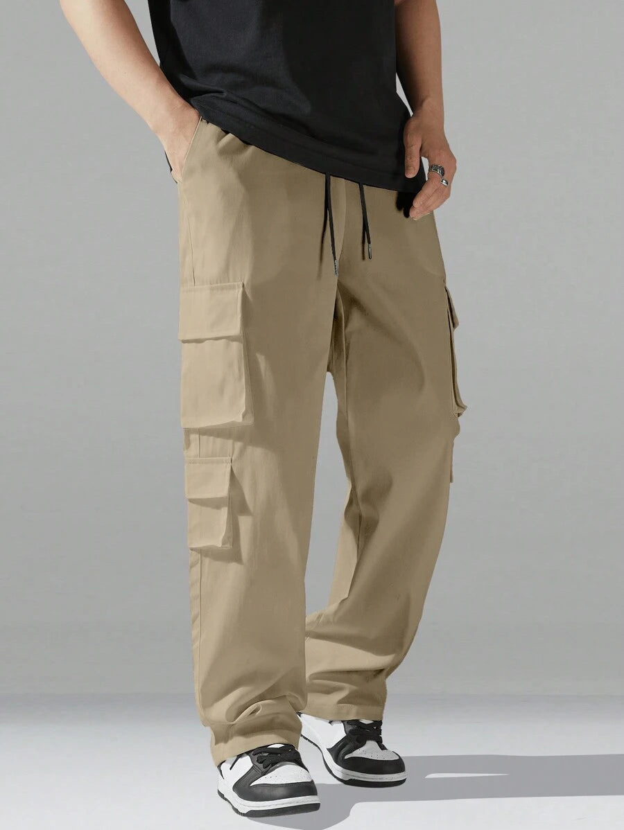 Pantalon cargo utilitaire baggy streetwear avec cordon de serrage
