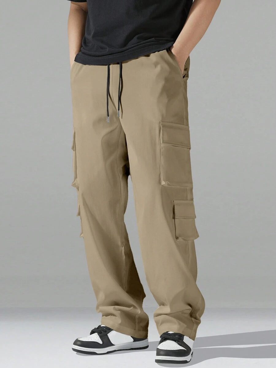 Pantalon cargo utilitaire baggy streetwear avec cordon de serrage