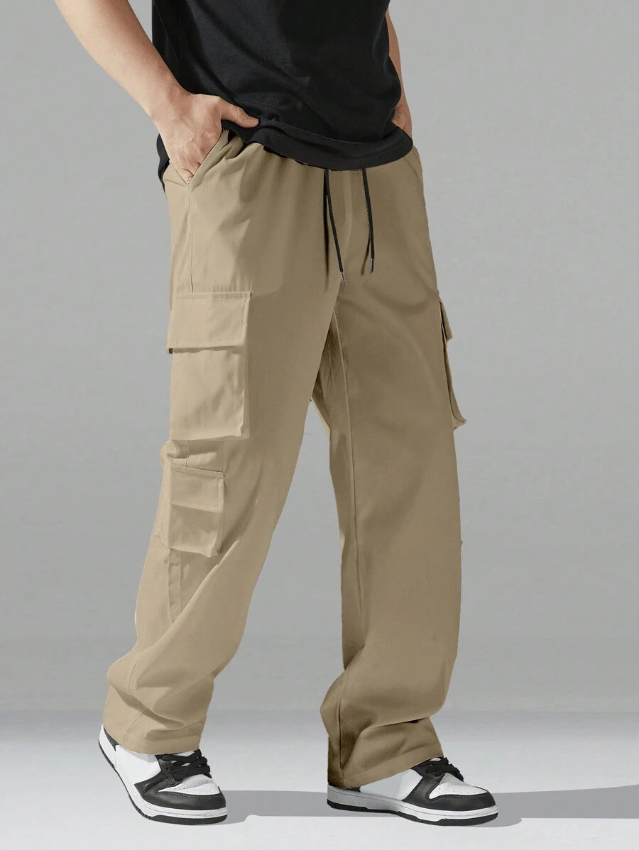 Pantalon cargo utilitaire baggy streetwear avec cordon de serrage