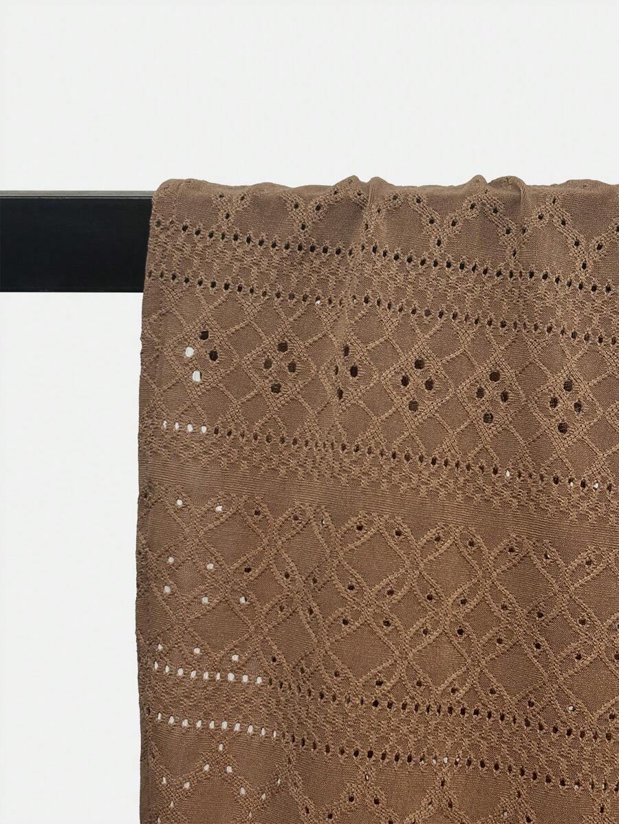 Chemise jacquard texturée au crochet pour homme - Tricot géométrique décontracté