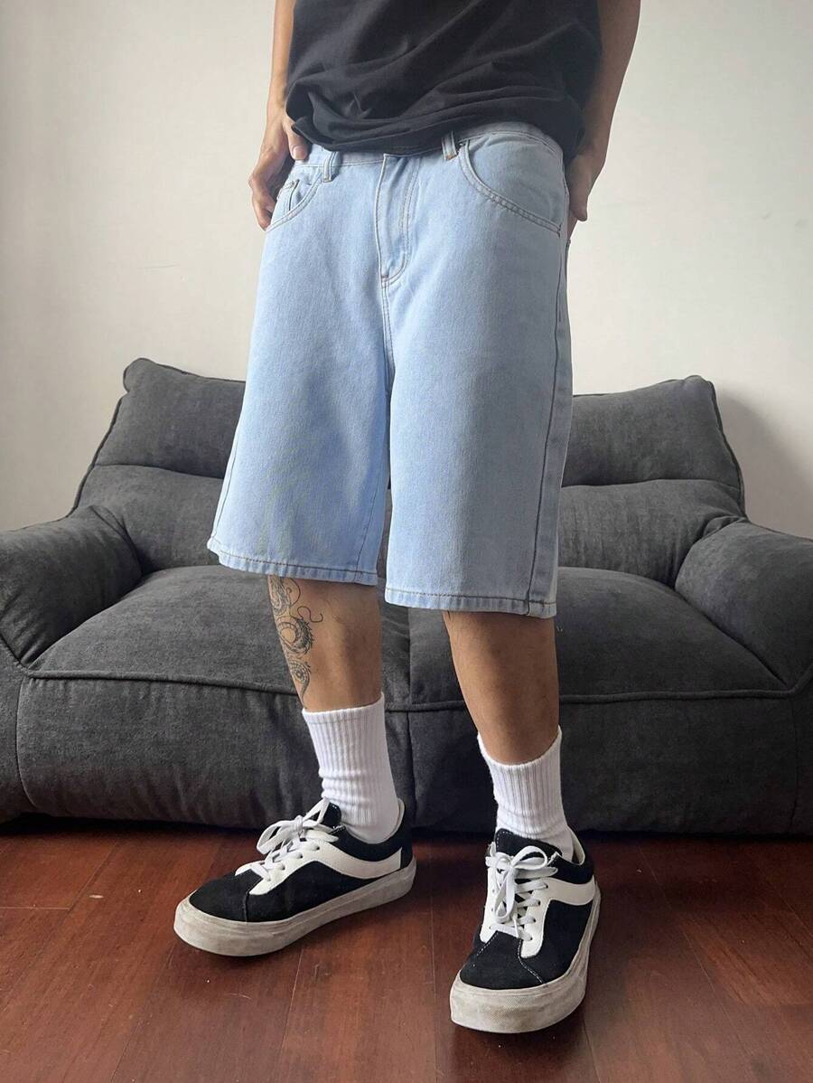 Bermuda large avec détails de boutons et de poches pour homme