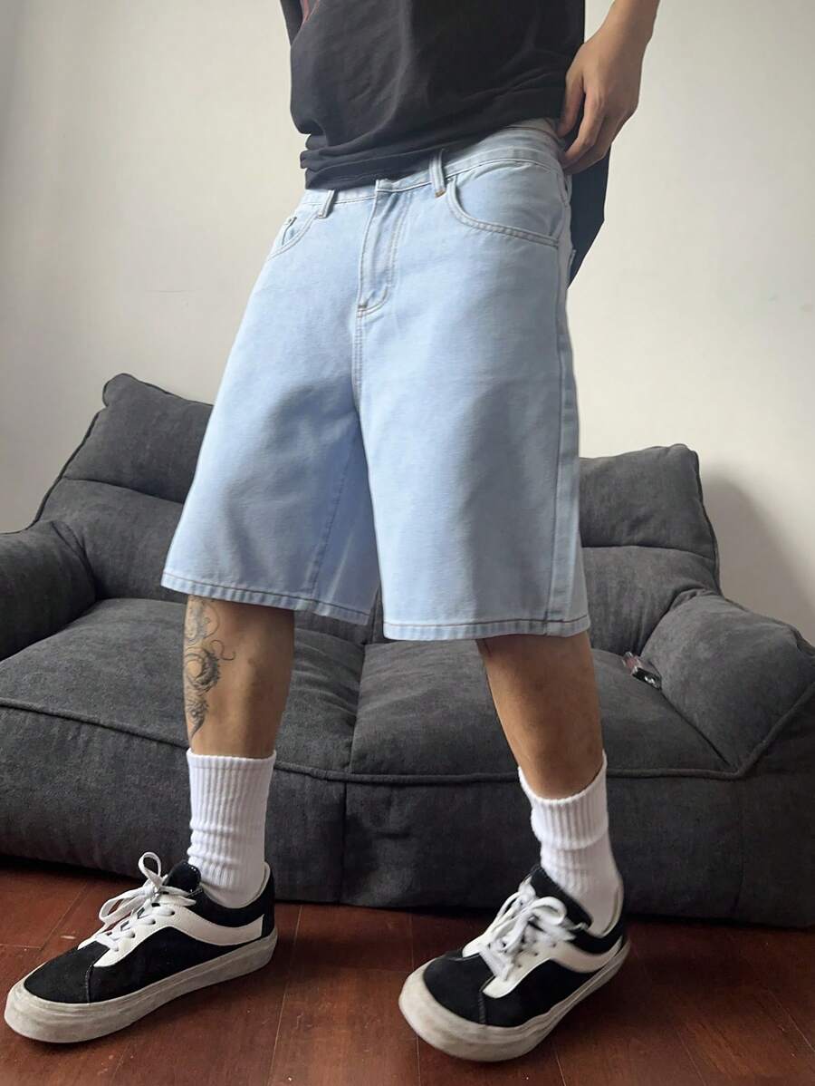 Bermuda large avec détails de boutons et de poches pour homme