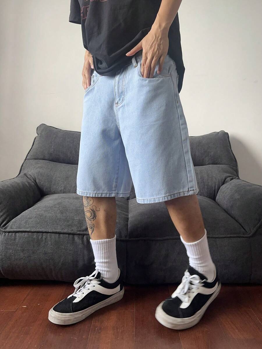 Bermuda large avec détails de boutons et de poches pour homme