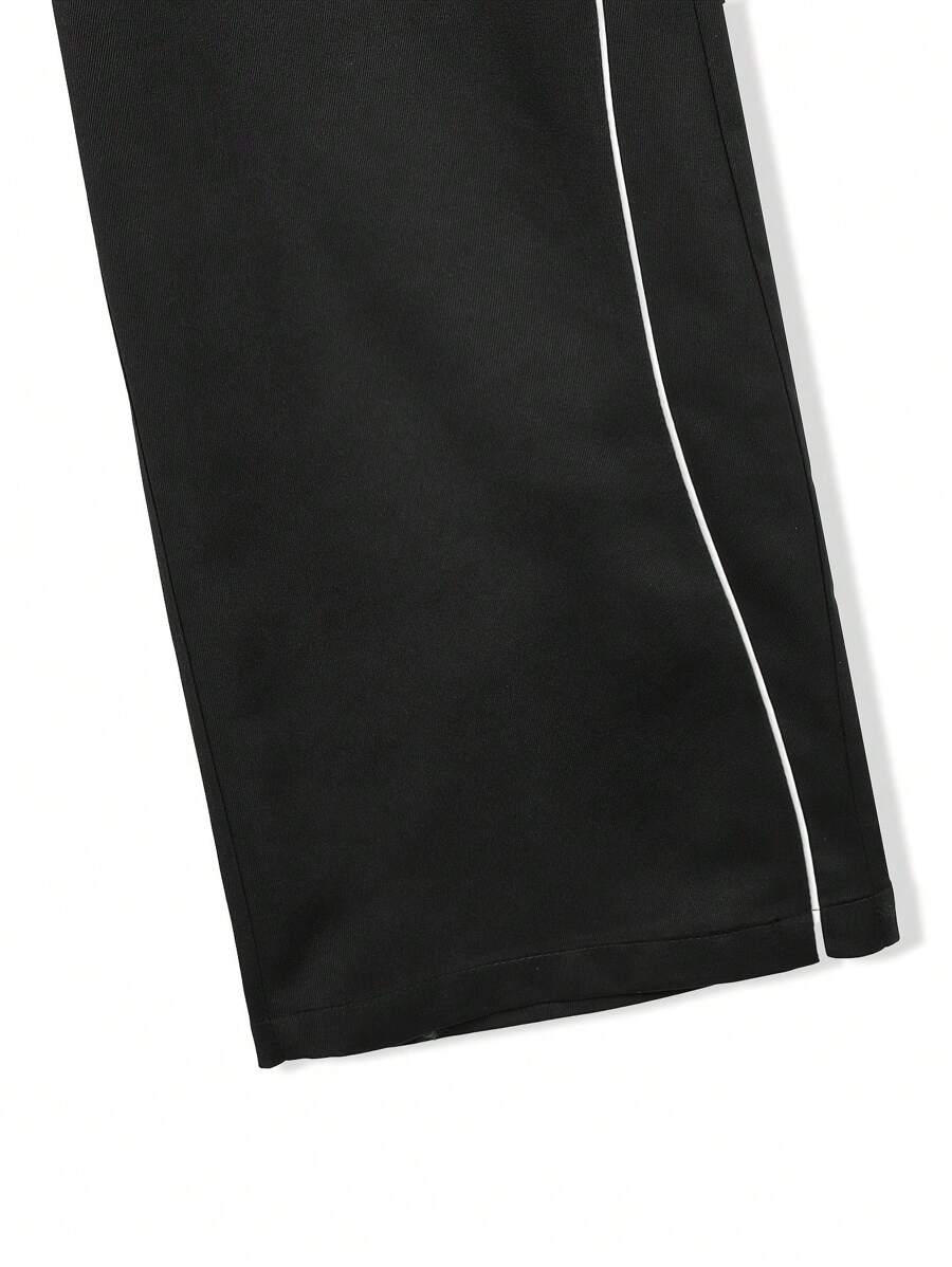 Pantalon de survêtement décontracté à bordure contrastée pour homme