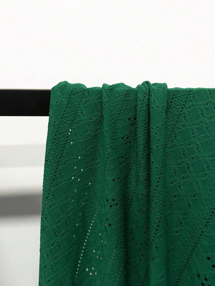 Chemise jacquard texturée au crochet pour homme - Tricot géométrique décontracté