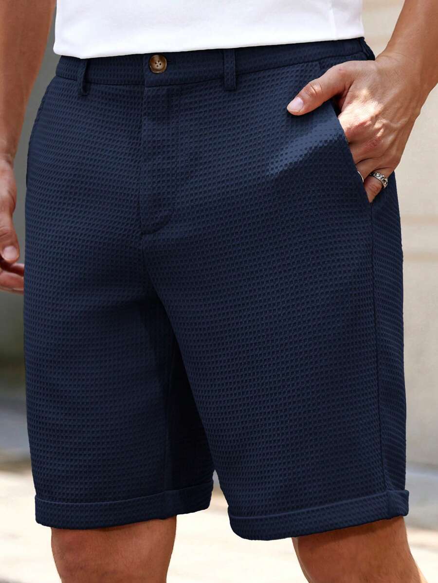 Bermuda droit tissé taille mi-haute – Short décontracté pour homme