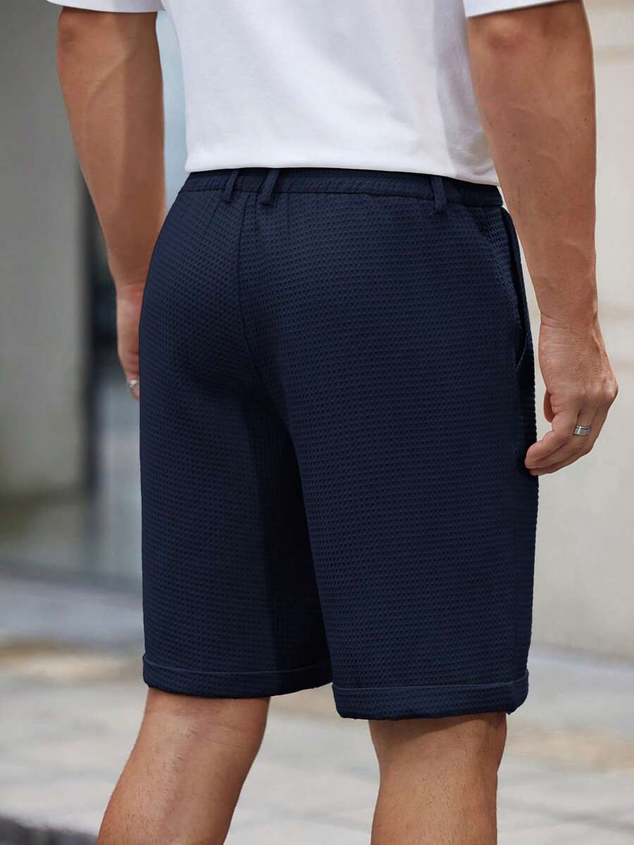 Bermuda droit tissé taille mi-haute – Short décontracté pour homme