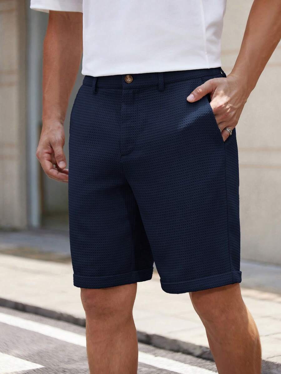 Bermuda droit tissé taille mi-haute – Short décontracté pour homme