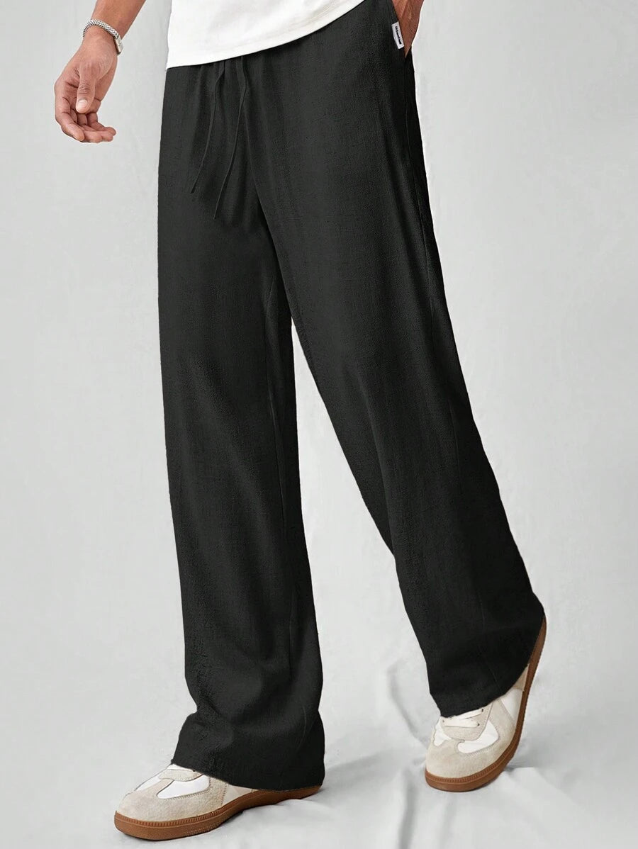 Pantalon de lin avec cordon de serrage pour homme – Tenue décontractée au quotidien