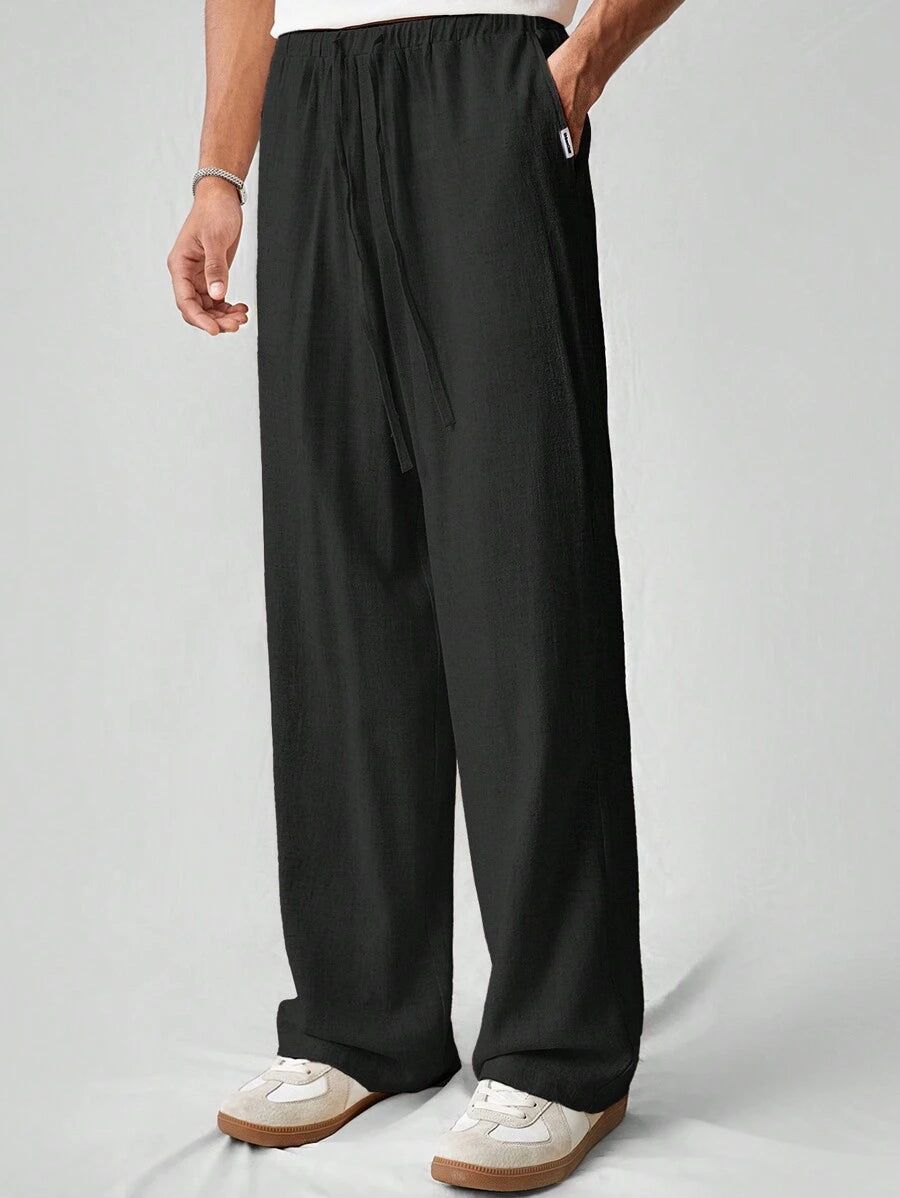Pantalon de lin avec cordon de serrage pour homme – Tenue décontractée au quotidien