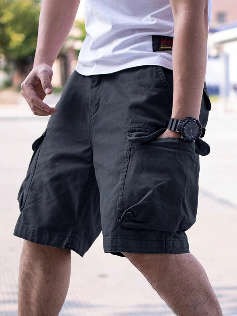 Short cargo ample avec poches latérales à rabat – Style extérieur pour homme