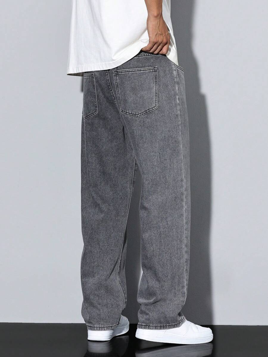 Pantalon ample droit pour homme – Denim décontracté à jambe large