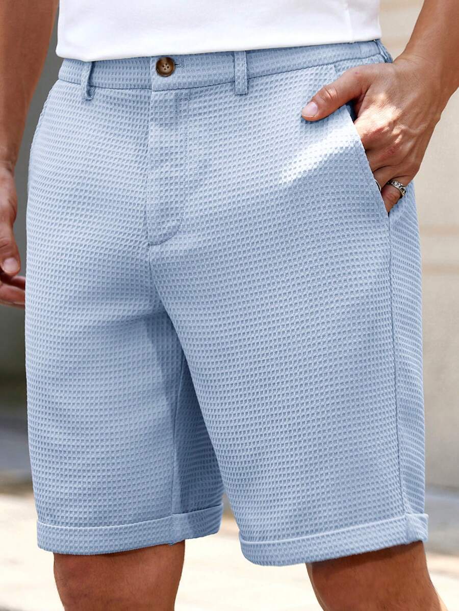 Bermuda droit tissé taille mi-haute – Short décontracté pour homme